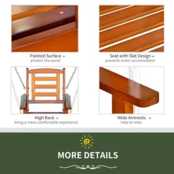 Outsunny Hanging Porch Swing Outdoor Patio Swing Chair With Pine Wood Frame And Wide Backrest For Patio And Yard 13 Outsunny Hanging Porch Swing Outdoor Patio Swing Chair With Pine Wood Frame And Wide Backrest For Patio And Yard -Outdoor Furniture Store GUEST 1f61810d 329f 4fa9 8f05 0ff753cd5d13