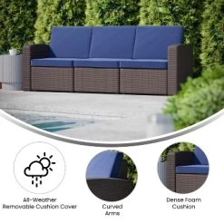 Flash Furniture Seneca Faux Rattan Sofa With All-Weather Cushions -Outdoor Furniture Store GUEST 1f64e9ea c49e 40d8 b0cc 46e46bdbd23d