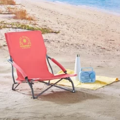 Maui And Sons Comfort Sling Back Bag Beach Camping Picnic Chair Coral