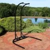 Sunnydaze Decor Sunnydaze Indoor/Outdoor Deluxe Powder-Coated Steel U-Shaped Hanging Egg Chair Loveseat Stand - 76" - Black -Outdoor Furniture Store GUEST 2052bda4 a33a 4115 8d31 fcf736c58f0c