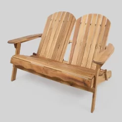 Malibu Acacia Wood Patio Adirondack Loveseat - Christopher Knight Home -Outdoor Furniture Store GUEST 20662701 d207 4a7f a995 15209dc8c428