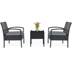 Tangkula 3 Pieces Patio Set Outdoor Wicker Rattan Furniture W/ Cushions Gray 10 Tangkula 3 Pieces Patio Set Outdoor Wicker Rattan Furniture W/ Cushions Gray -Outdoor Furniture Store GUEST 21687bca 74a1 437b 9ef8 9e299fc25a4e