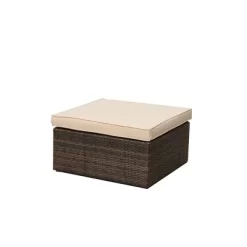 5pc Wicker Patio Sectional Seating Set With Shallow Cushions - Brown - GODEER -Outdoor Furniture Store GUEST 216b87ed 54cf 434e b13e 0e112b4911f2