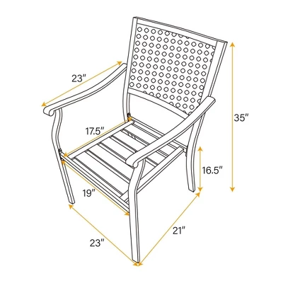 7pc Outdoor Dining Set With Expandable Metal Table - Captiva Designs 12 7pc Outdoor Dining Set With Expandable Metal Table - Captiva Designs - Image 10
