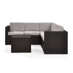 Palm Harbor 6pc Outdoor Wicker Sectional Set - Gray - Crosley -Outdoor Furniture Store GUEST 21fe9834 e616 4013 94f2 9716ce5d4b88