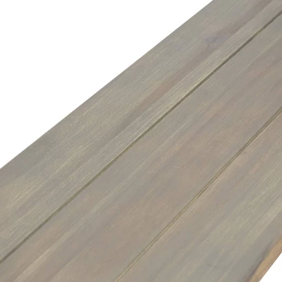 Nibley Outdoor Acacia Wood Dining Bench Gray - Christopher Knight Home 7 Nibley Outdoor Acacia Wood Dining Bench Gray - Christopher Knight Home - Image 5