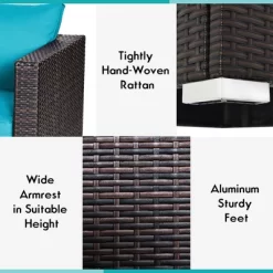 Costway 4PCS Patio Rattan Corner Sofa With Blue Cushion -Outdoor Furniture Store GUEST 22a88999 d79b 4710 8208 6191cf4e3f1f