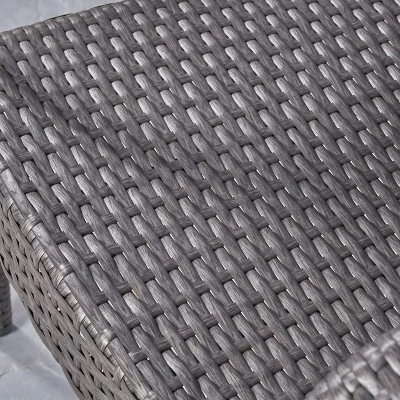 Sanders 3pc Acacia Wood & Wicker Bistro Set - Gray - Christopher Knight Home 6 Sanders 3pc Acacia Wood & Wicker Bistro Set - Gray - Christopher Knight Home - Image 4