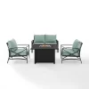 Kaplan 4pc Outdoor Conversation Set With Dante Fire Table - Mist - Crosley -Outdoor Furniture Store GUEST 22f2ac20 ccf5 4874 8ccb e3dfacf563cb