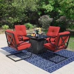 5pc Outdoor Set With Spring Motion Chairs & 28" Fire Table - Captiva Designs -Outdoor Furniture Store GUEST 23323a03 89a0 4fb1 99a9 b342bfd5b3d7