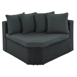 7pc Wicker Patio Seating Set With Cushions & Striped Pillows - Gray - GODEER -Outdoor Furniture Store GUEST 235a8424 2b9e 4fd8 9ff2 969b5ee43ca3