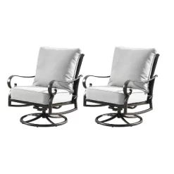 5pc Set With 44" Round Outdoor Aluminum Fire Table & Four Swivel Rocking Chairs & Wind Blocker Lid - Oakland Living -Outdoor Furniture Store GUEST 24af137f 0136 45f6 aa1e 6f3328883680