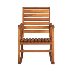 Carey Modern Slat-Back Acacia Wood Patio Outdoor Rocking Chair - JONATHAN Y -Outdoor Furniture Store GUEST 24b9de4a 122c 4f4d 81d6 054a963f280f