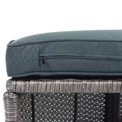 2pc Outdoor Wicker Conversation Sectional Set With Cushions & Half-Moon Side Table For Umbrella - Gray - GODEER -Outdoor Furniture Store GUEST 26166fd9 6577 40f2 a6a0 af0a8604ee95