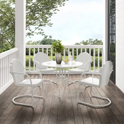 Tulip 5pc Outdoor Dining Set - White - Crosley 4 Tulip 5pc Outdoor Dining Set - White - Crosley - Image 2