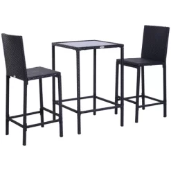 Outsunny 3 PCS Rattan Bar Set With Glass Top Table, 2 Bar Stools For Outdoor, Patio, Garden, Poolside, Backyard 9 Outsunny 3 PCS Rattan Bar Set With Glass Top Table, 2 Bar Stools For Outdoor, Patio, Garden, Poolside, Backyard -Outdoor Furniture Store GUEST 266889ba d2f2 4b7b ad49 c37d04ecd3d7