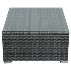 4pc Wicker Patio Set With Large Storage Box & Cushions - Gray - GODEER -Outdoor Furniture Store GUEST 2680f96e 158f 4fc8 b5cc bc04a31dab15
