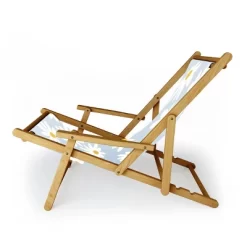 Lane And Lucia Lazy Daisies Folding Lounge Chair Blue - Deny Designs