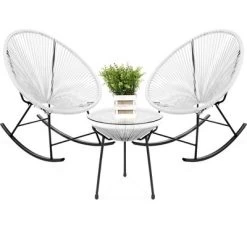 Best Choice Products 3-Piece All-Weather Patio Woven Rope Acapulco-Style Bistro Furniture Set W/ Rocking Chairs, Table -Outdoor Furniture Store GUEST 289fce14 7ccd 4211 8691 edcf14fdf88f