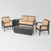Kahala 5pc Wicker Chat Set With Fire Table - Christopher Knight Home 2 Kahala 5pc Wicker Chat Set With Fire Table - Christopher Knight Home -Outdoor Furniture Store GUEST 28b3ee40 1e68 4a59 af18 e37348f364f1