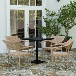Merrick Lane Fade And Weather Resistant Modern PE Rattan Patio Dining Chair With Reinforced Steel Frame -Outdoor Furniture Store GUEST 2a0c7863 ad5e 473b 9e1f 4cff82e54178