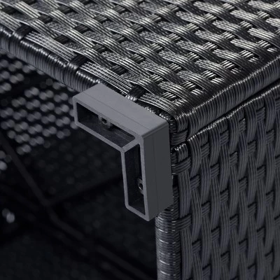 5pc Wicker Patio Conversation Set With Cushions - Black/Beige - GODEER 10 5pc Wicker Patio Conversation Set With Cushions - Black/Beige - GODEER - Image 8