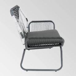 Milan 2pk Steel Club Chairs - Gray/White - Christopher Knight Home -Outdoor Furniture Store GUEST 2ae556a6 28c5 4c2e 877e 6f90bf52e1a4