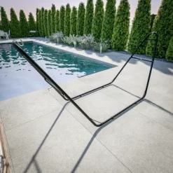 Flash Furniture All-Weather Heavy Duty Steel Hammock Stand For Hammocks 9-14 Feet Long - Black