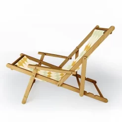 Colour Poems Retro Circular Pattern III Sling Chair - Yellow - Deny Designs