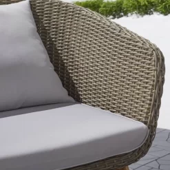 Grayton 4pc Rustic All-Weather Patio Wood And Wicker Conversation Set - Light Gray - Vifah -Outdoor Furniture Store GUEST 2b748d83 0da6 436d 94d3 964320b93239