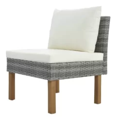 6pc Wicker Round Outdoor Sectional Set With Cushions - Black/Beige - GODEER -Outdoor Furniture Store GUEST 2b878af3 8058 4e17 99a8 94cd4f80f704