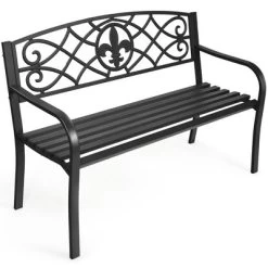 Costway Patio Garden Bench Park Yard Outdoor Furniture Steel Slats Porch Chair Seat -Outdoor Furniture Store GUEST 2bdb729e 7021 4848 b0e6 15f33d875776