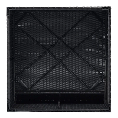 5pc Wicker Patio Conversation Set With Cushions - Black/Beige - GODEER 15 5pc Wicker Patio Conversation Set With Cushions - Black/Beige - GODEER - Image 13