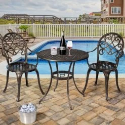 Costway 3PCS Patio Dining Set Aluminum Bistro Attached Removable Ice Bucket -Outdoor Furniture Store GUEST 2c5647a3 c431 49d3 996c a19dc7eeea4c