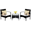 Costway 3 PCS Furniture Set Table & 2 Chair Patio Wicker Rattan W/Cushion -Outdoor Furniture Store GUEST 2ce94a95 c99c 4eff ac5c d6f6a08c122c