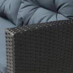 6pc Wicker Patio Conversation Set With Glass Table Ottomans & Cushions - Black/Dark Gray - GODEER 30 6pc Wicker Patio Conversation Set With Glass Table Ottomans & Cushions - Black/Dark Gray - GODEER -Outdoor Furniture Store GUEST 2d65282c d143 4e3f b7e4 0641266d861e