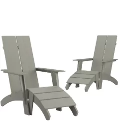 Flash Furniture Set Of 2 Sawyer Modern All-Weather Poly Resin Wood Adirondack Chairs With Foot Rests -Outdoor Furniture Store GUEST 2da324f0 0bf9 445e 9862 be762a8f044c 1
