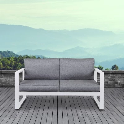 Baltic Patio Loveseat White - Real Flame 3 Baltic Patio Loveseat White - Real Flame