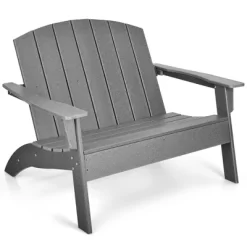 Costway 2PCS Patio Adirondack Chair Loveseat Bench HDPE Weather Resistant Grey -Outdoor Furniture Store GUEST 2e00065f c36e 4ef2 ae56 973fdbcdb6fc