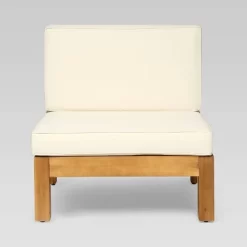 Brava 4pc Acacia Modular Sofa And Table Set - Teak/Beige - Christopher Knight Home -Outdoor Furniture Store GUEST 2e836f23 f30f 4b40 b5d5 2cc54255976a