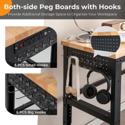 Costway 53" Adjustable Height Workbench 1760lbs Capacity Workstation W/ Power Outlets -Outdoor Furniture Store GUEST 2ebcfbf0 d45c 4282 a46f 6cb0f747afe9