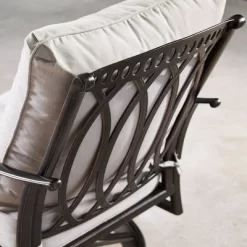 5pc Set With 48" Rectangular Outdoor Aluminum Fire Table & Four Swivel Rocking Chairs & Wind Blocker Lid - Oakland Living -Outdoor Furniture Store GUEST 2ed06abf bd24 461b 96f2 48f5334ef0ce