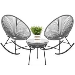 Best Choice Products 3-Piece All-Weather Patio Woven Rope Acapulco-Style Bistro Furniture Set W/ Rocking Chairs, Table -Outdoor Furniture Store GUEST 2f19119c 7718 4b4f b6b8 cd70a5d842a1