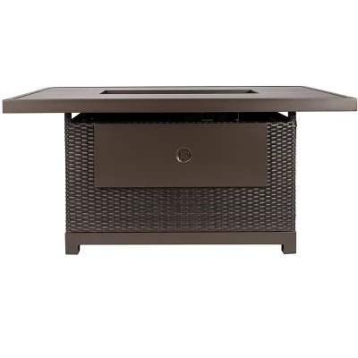 Kinger Home Novi 5-Piece Rattan Wicker Propane Fire Pit Set With An Aluminum Frame 6 Kinger Home Novi 5-Piece Rattan Wicker Propane Fire Pit Set With An Aluminum Frame - Image 4