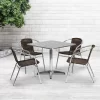 Emma And Oliver 31.5" Square Aluminum Garden Patio Table Set With 4 Rattan Chairs 1 Emma And Oliver 31.5" Square Aluminum Garden Patio Table Set With 4 Rattan Chairs -Outdoor Furniture Store GUEST 2f35cd91 152a 47b8 ad91 3f5a5b75a073
