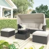 4pc Outdoor Wicker Rectangle Daybed With Canopy & Cushions - Beige - GODEER 1 4pc Outdoor Wicker Rectangle Daybed With Canopy & Cushions - Beige - GODEER -Outdoor Furniture Store GUEST 2fa7889c 20db 41cd 8959 5bdfbb0f9c9e