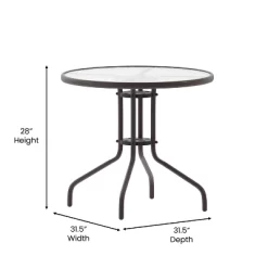 Flash Furniture Bellamy 31.5'' Round Tempered Glass Metal Table 17 Flash Furniture Bellamy 31.5'' Round Tempered Glass Metal Table -Outdoor Furniture Store GUEST 2fd89d82 d6e9 4545 ab69 b8f6a0f24dbd