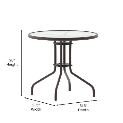 Flash Furniture Bellamy 31.5'' Round Tempered Glass Metal Table 8 Flash Furniture Bellamy 31.5'' Round Tempered Glass Metal Table - Image 6
