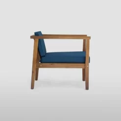 2pk Newbury Acacia Patio Club Chairs - Teak/Dark Teal - Christopher Knight Home -Outdoor Furniture Store GUEST 2feb57d0 6724 4491 9351 8c8af94dca17