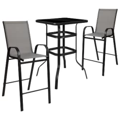 Flash Furniture Outdoor Dining Set - 2-Person Bistro Set - Outdoor Glass Bar Table With All-Weather Patio Stools -Outdoor Furniture Store GUEST 3033c75d 34b7 4689 94a7 e96e0d7887d6 1
